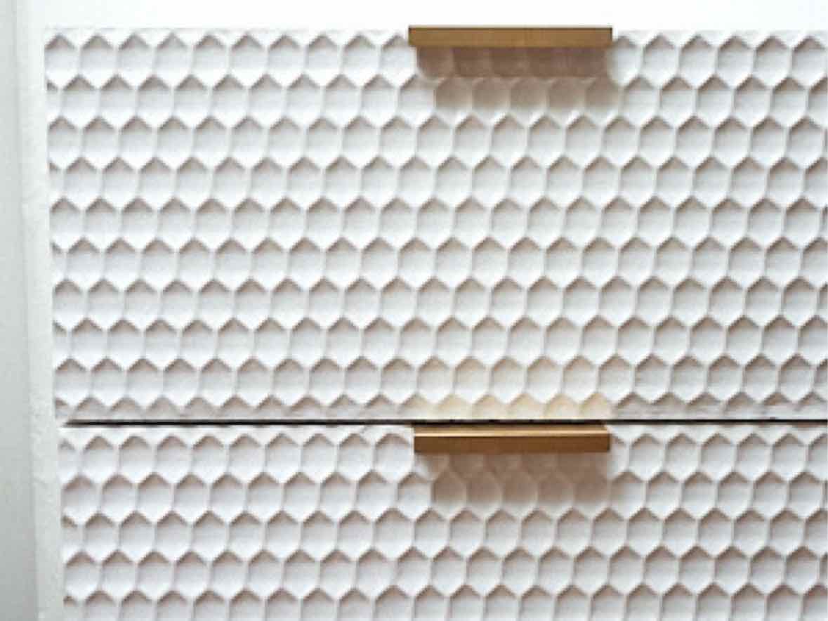 Adore Decor "Jolie' 3 Drawer White Finish Honeycomb Chest