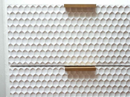 Adore Decor "Jolie' 3 Drawer White Finish Honeycomb Chest