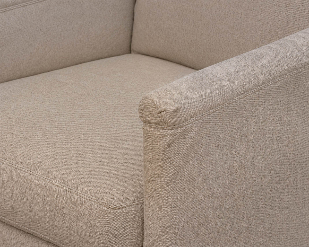 Pair of Lee Industries 'Natural Linen' Swivel Chairs