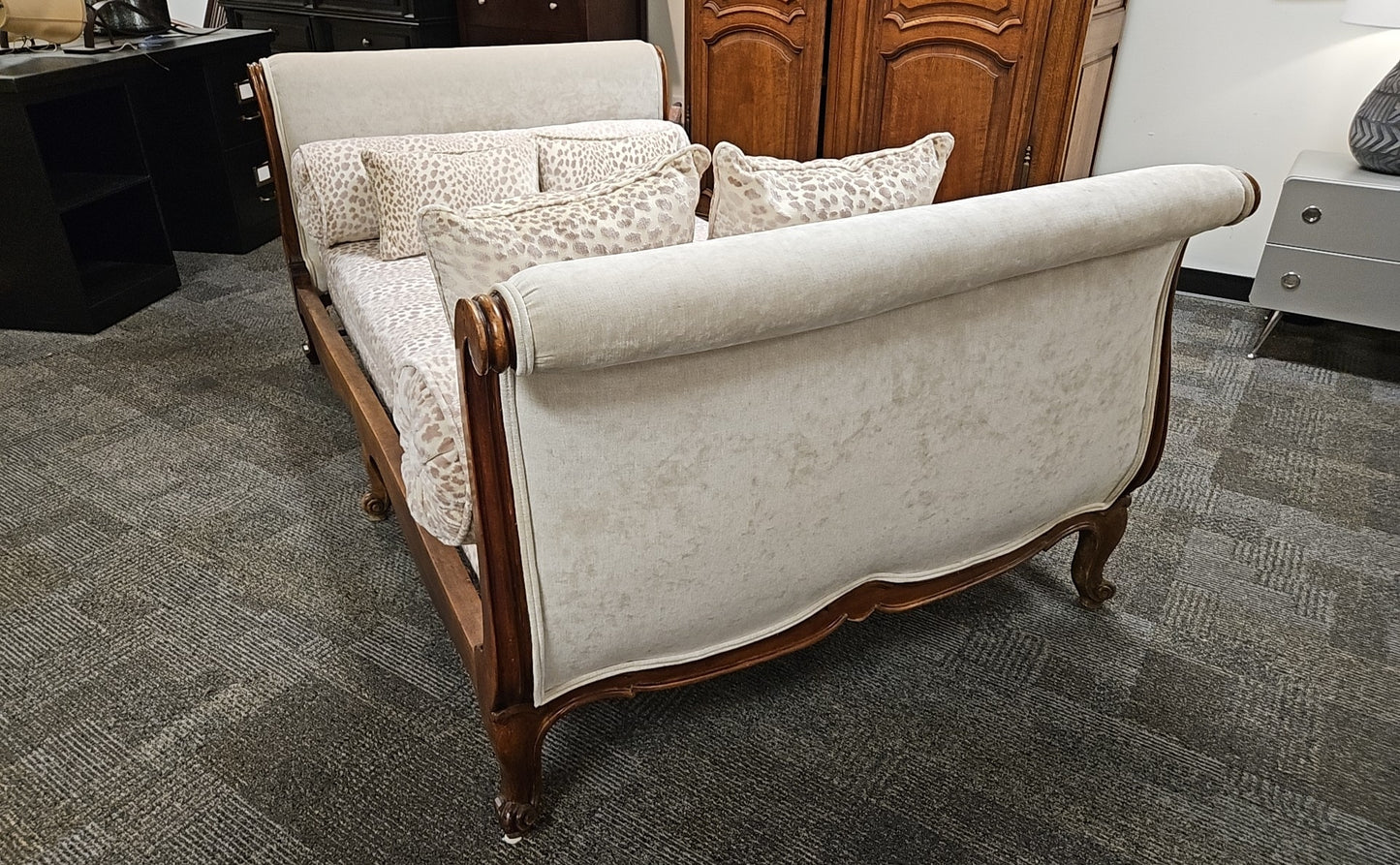 French Daybed in Cheetah Print Upholstery