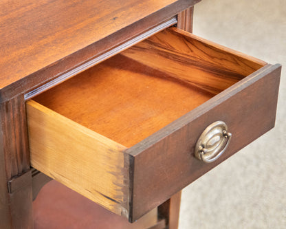 Solid Mahogany Bowfront One Drawer Nightstand