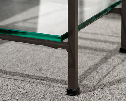Metal Trellis Tower With Glass Shelves