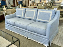Society Social  Oxford Light  Blue Upholstered  3 Cushion Sofa