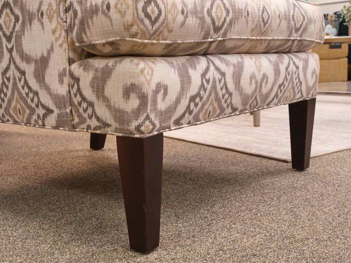 Crate & Barrel Contemporary Wing Chair on Espresso Legs