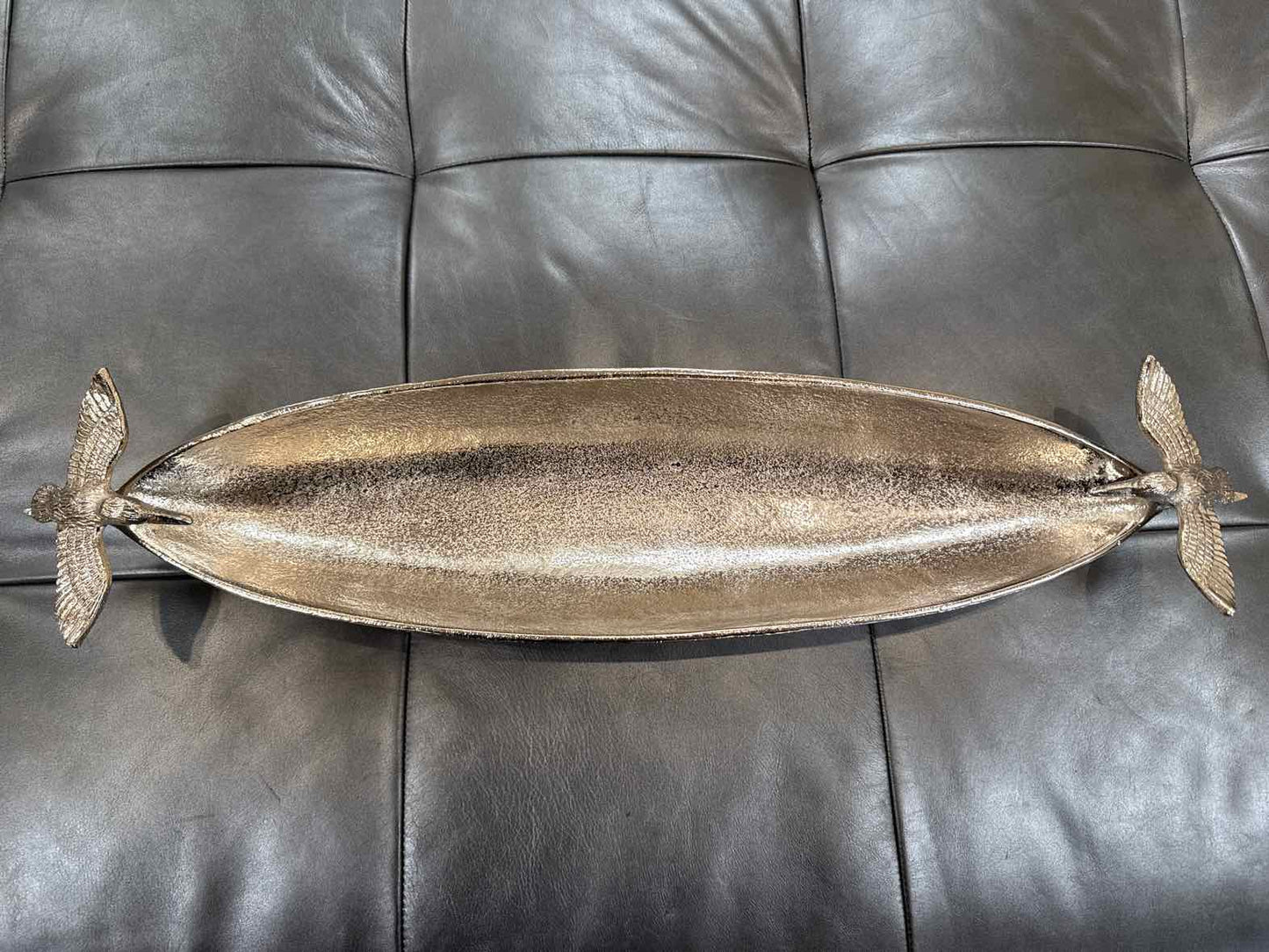 Large Nickle Plated Boat Dish