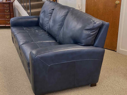 Caruso Top Grain Leather Sofa in Navy
