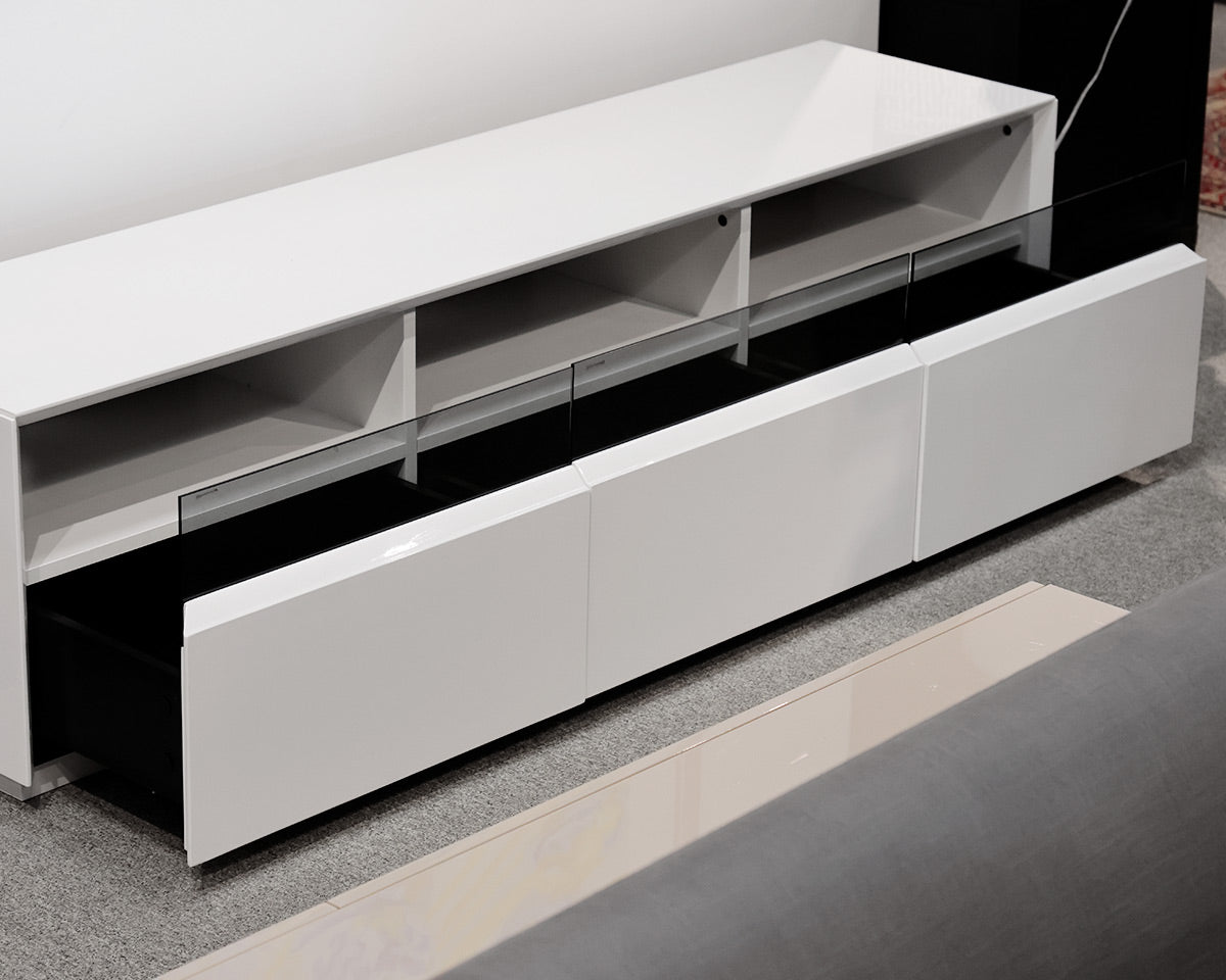 White 3 Drawer Media/Console Table