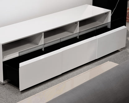 White 3 Drawer Media/Console Table