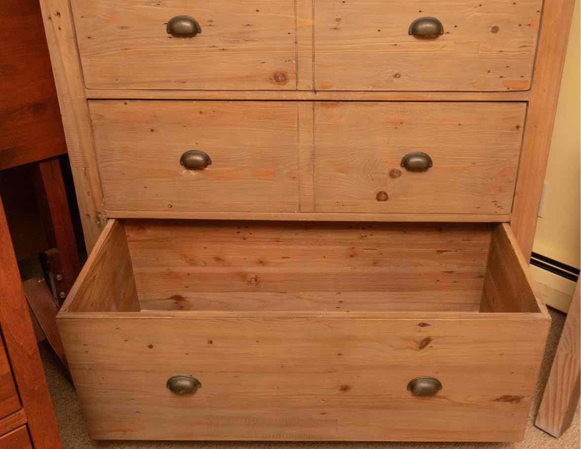 Four Hands Reclaimed Wood 5 Drawer Chest in Sundried Wheat Finish