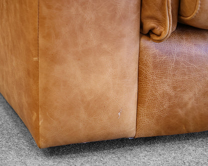 Crate & Barrel Montura Honey Leather 2 Cushion Sofa