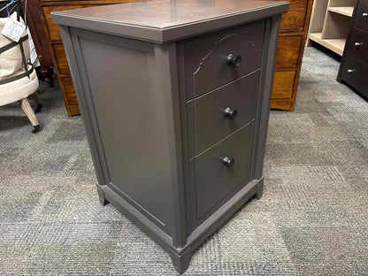 Charcoal 3-Drawer Nightstand