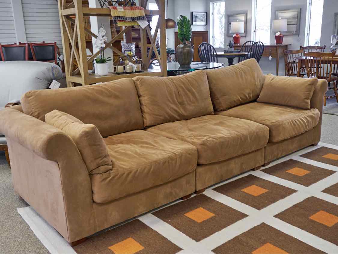 Circle Furniture 3 Piece MicroSuede Sofa with Ottoman