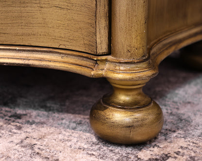 Ethan Allen Serpentine Accent Chest in Gold Leaf Finish