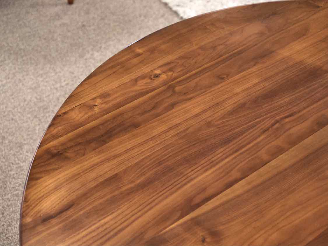 West Elm Solid Walnut Round  Dining Table with Open Pedestal