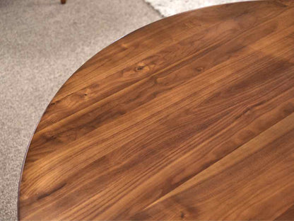 West Elm Solid Walnut Round  Dining Table with Open Pedestal