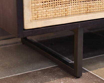 Pottery Barn Dolores Cane Console Table