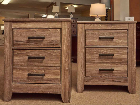 Pair of Ashley Furniture 'Zelen' Driftwood Finish Veneer  Nightstands