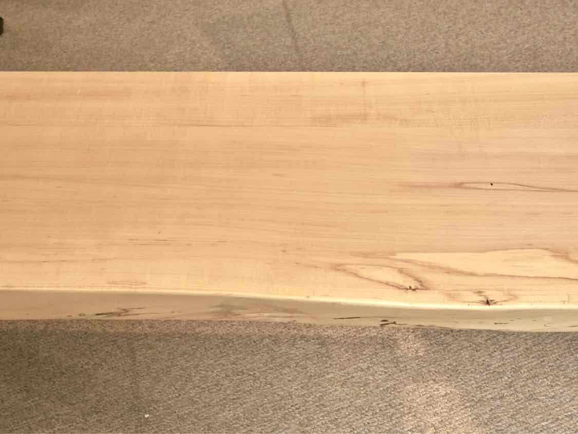 Spalted  Maple Live-Edge Seat Bench with Black Steel Base
