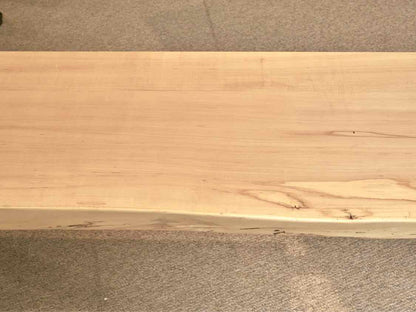 Spalted  Maple Live-Edge Seat Bench with Black Steel Base