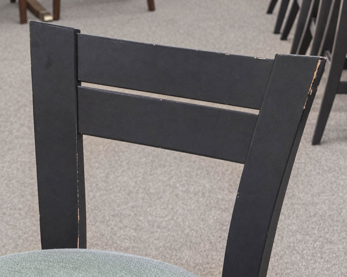 Set of 5  Swivel Counter Stools with Mint Green Upholstered Seats