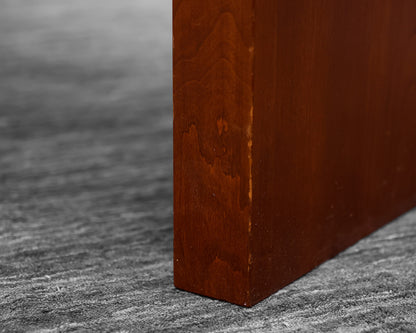 Custom Upholstered Tufted Waterfall  Walnut Bench