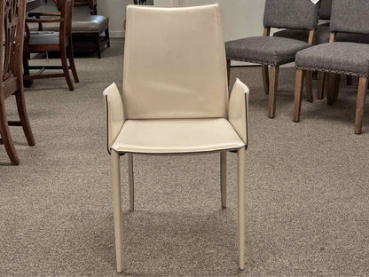 Pair of Bontempi Casa Linda Leather Arm Chairs in Cream