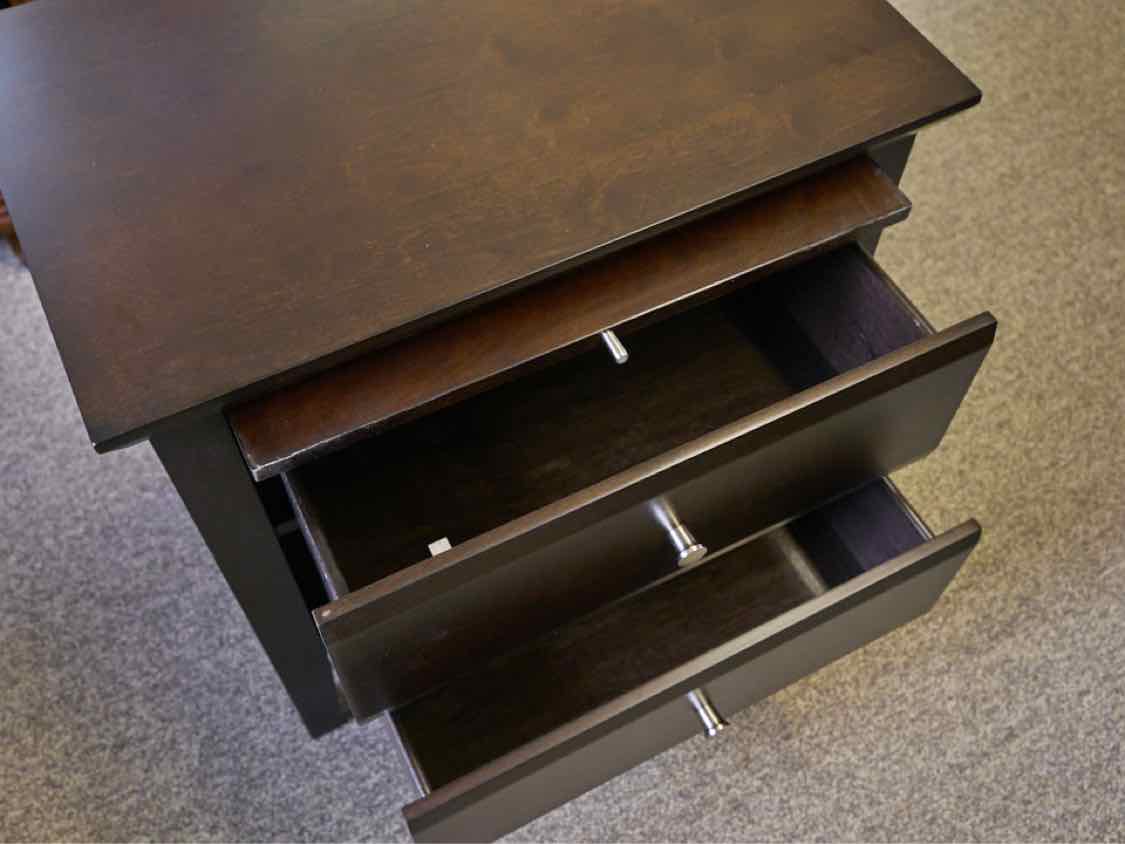 Pair of Two Drawer Nightstands with Extension in Espresso Finish