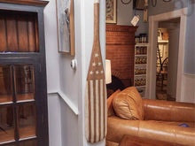 Wooden Oar In Cream Stripes & Stars  Finish
