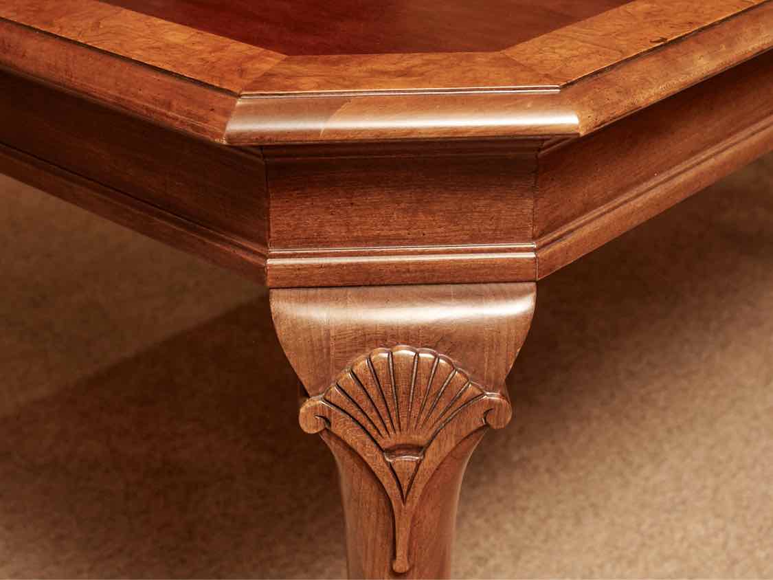 Cherry Queen Anne Style Dining Table Includes 2 Leaves