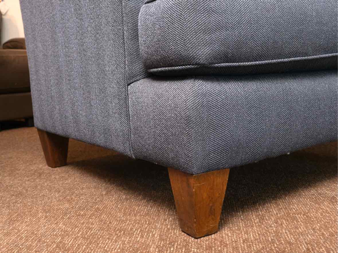 Pair Of King Hickory Navy Chevron Pattern Upholstered Transitional  Chairs