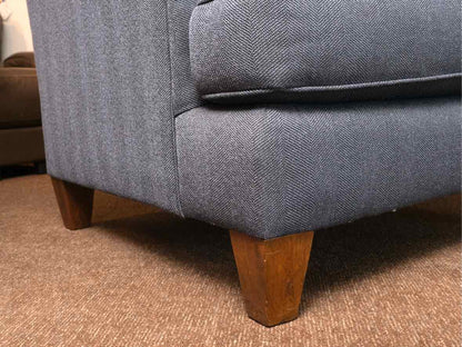Pair Of King Hickory Navy Chevron Pattern Upholstered Transitional  Chairs