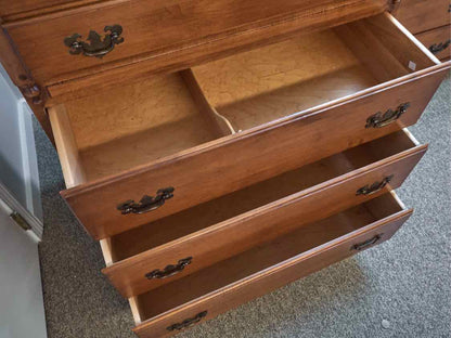 Maple 3-Over-3 Tall Chest with Antique Brass Pulls