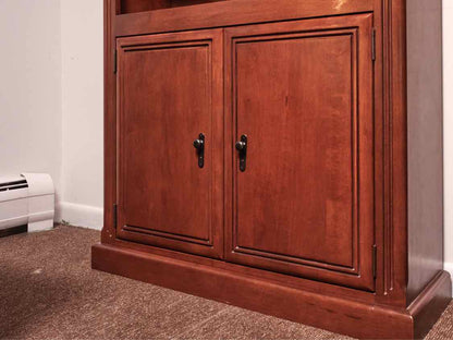 Cherry 5 Shelf 2 Door Bookcase