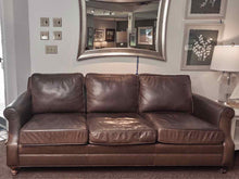 Leather 3 Cushion Sofa In Dark Chocolate