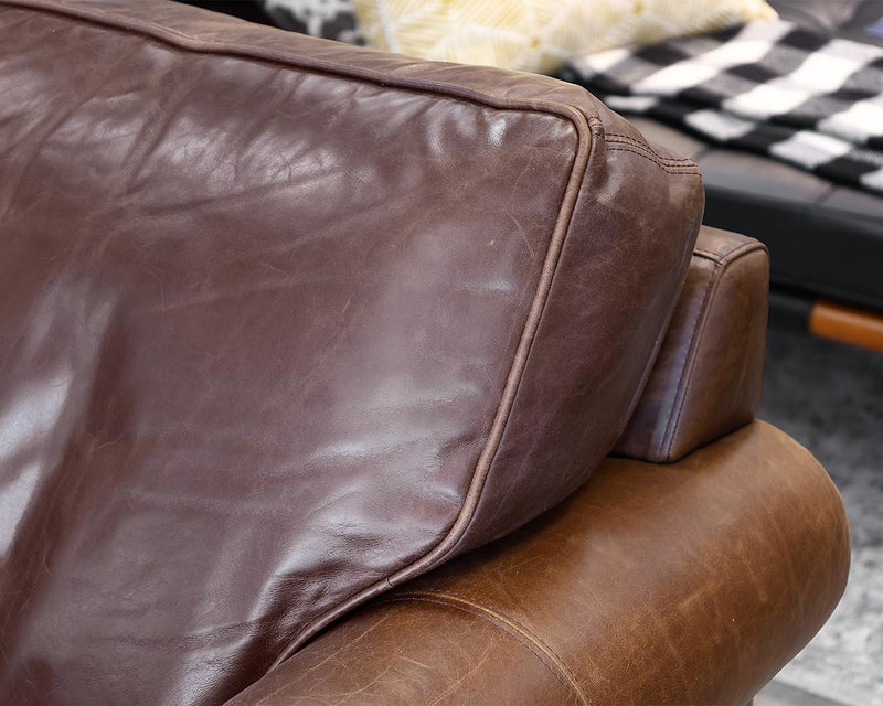 Boston Interiors Mitchum 2-Piece Leather Sectional in Capetown Chocolate