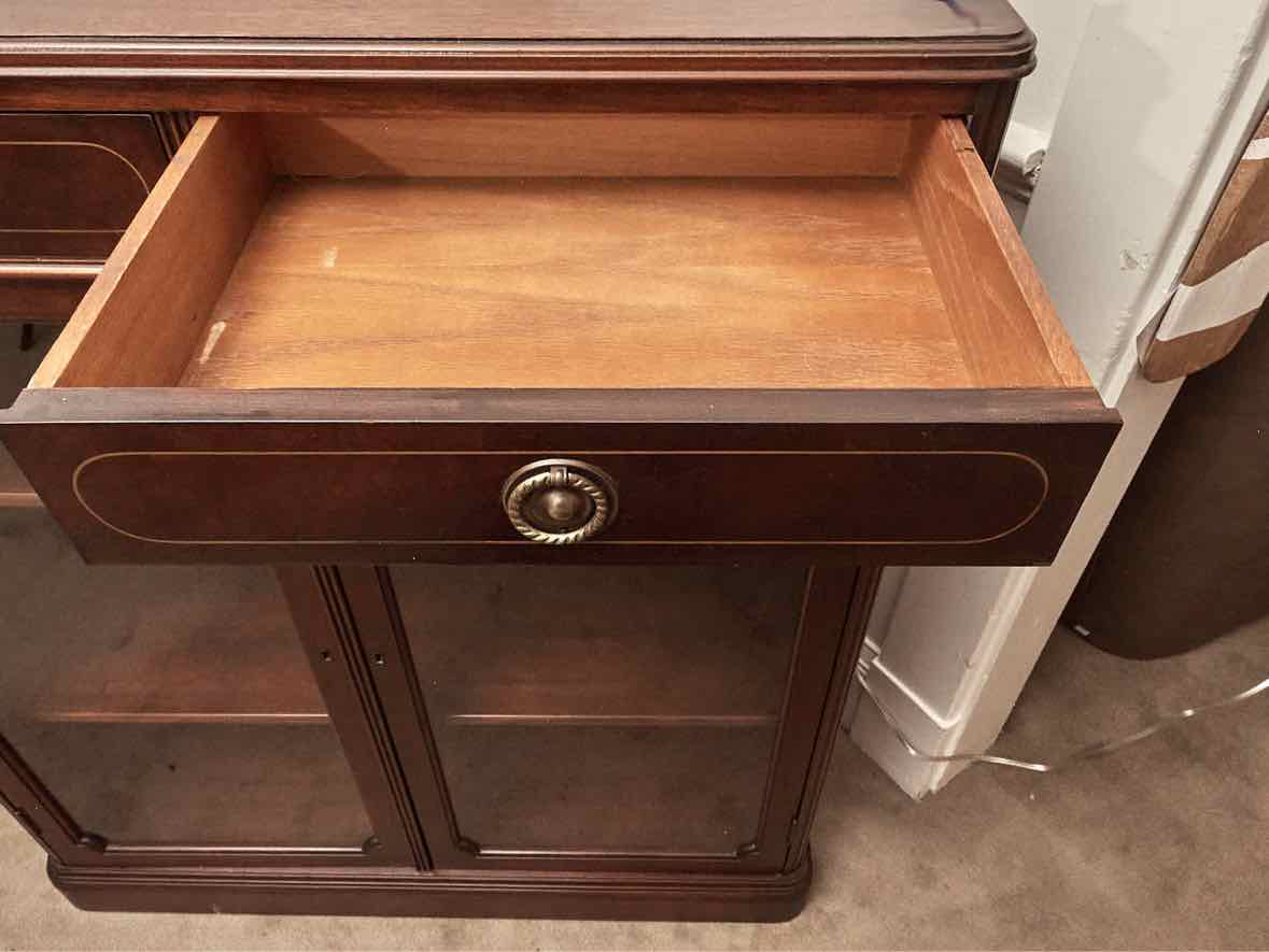 Mahogany Glass Door Display Cabinet