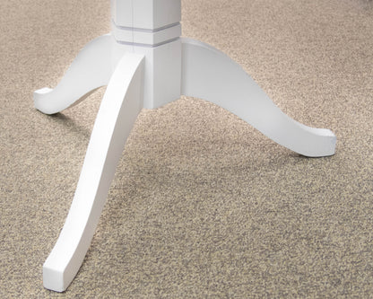 Soild Cherry Top Dining Table with White Finish Pedestal Base