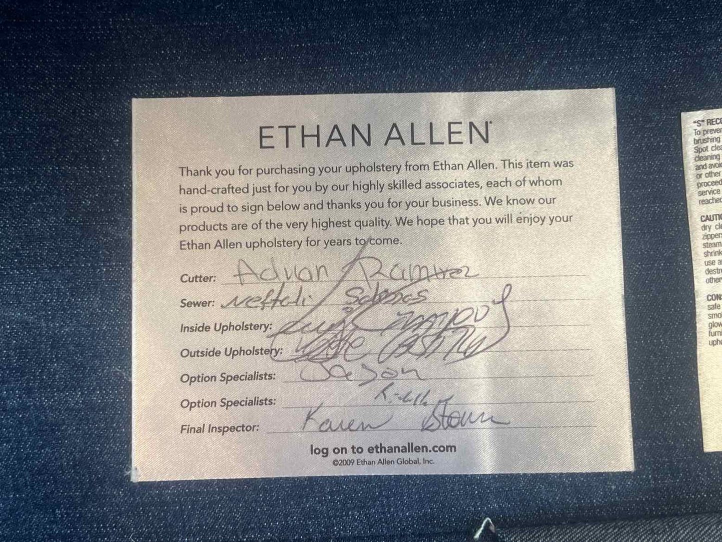 Pair of Denim Blue Ethan Allen Chairs