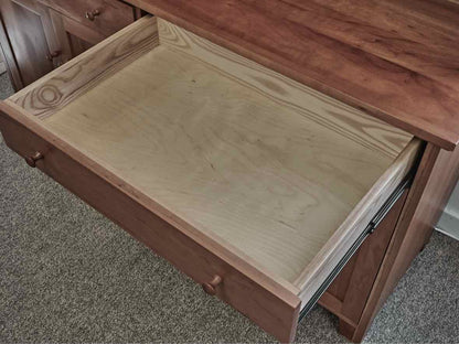 Lyndon Furniture Classic Country Buffet with Glass Door Hutch in Solid Cherry