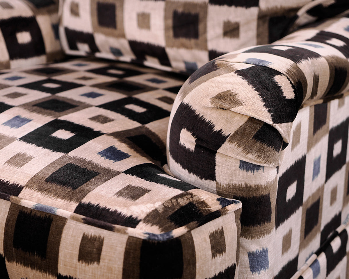 Upholstered Club Chair in a Geometric Upholstery