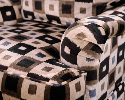 Upholstered Club Chair in a Geometric Upholstery