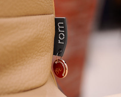 ROM Khaki Leather Sofa and Ottoman