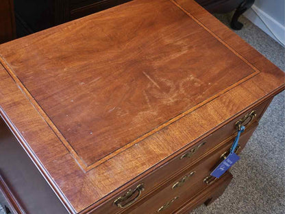 White Fine Furniture Inlaid Mahogany Nightstand