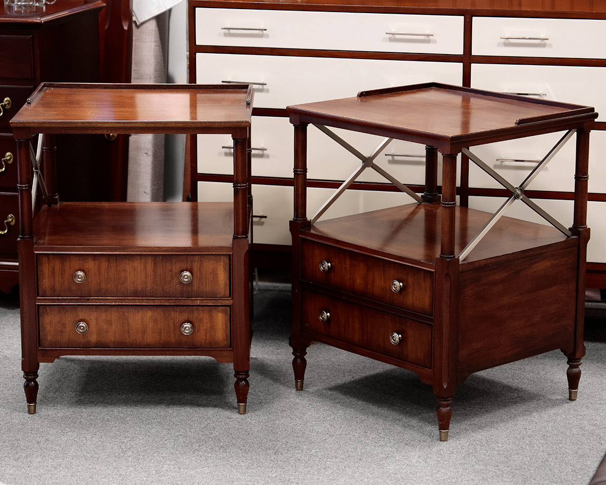 Pair of Ethan Allen "Eugene" Mahogany Nightstands
