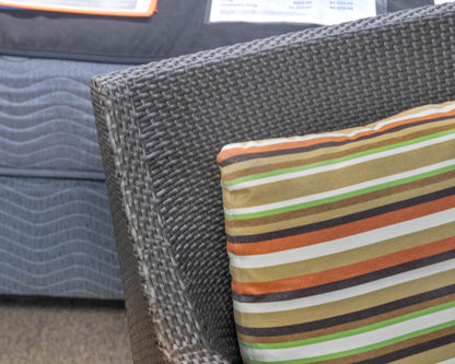 Dedon Dark Woven Wicker Outdoor Sofa & Chair Set