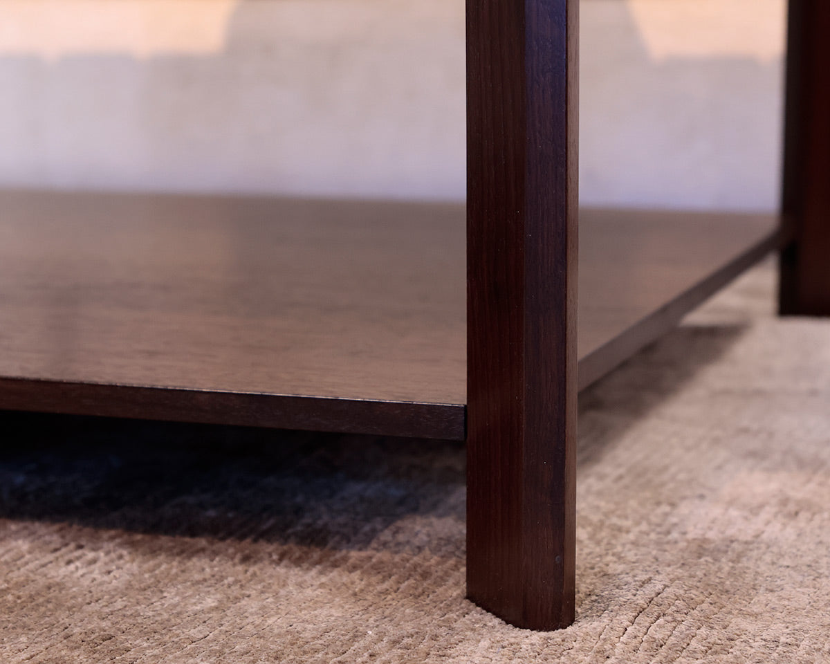 "Granada Flat" Leather Channeled Cocktail Table