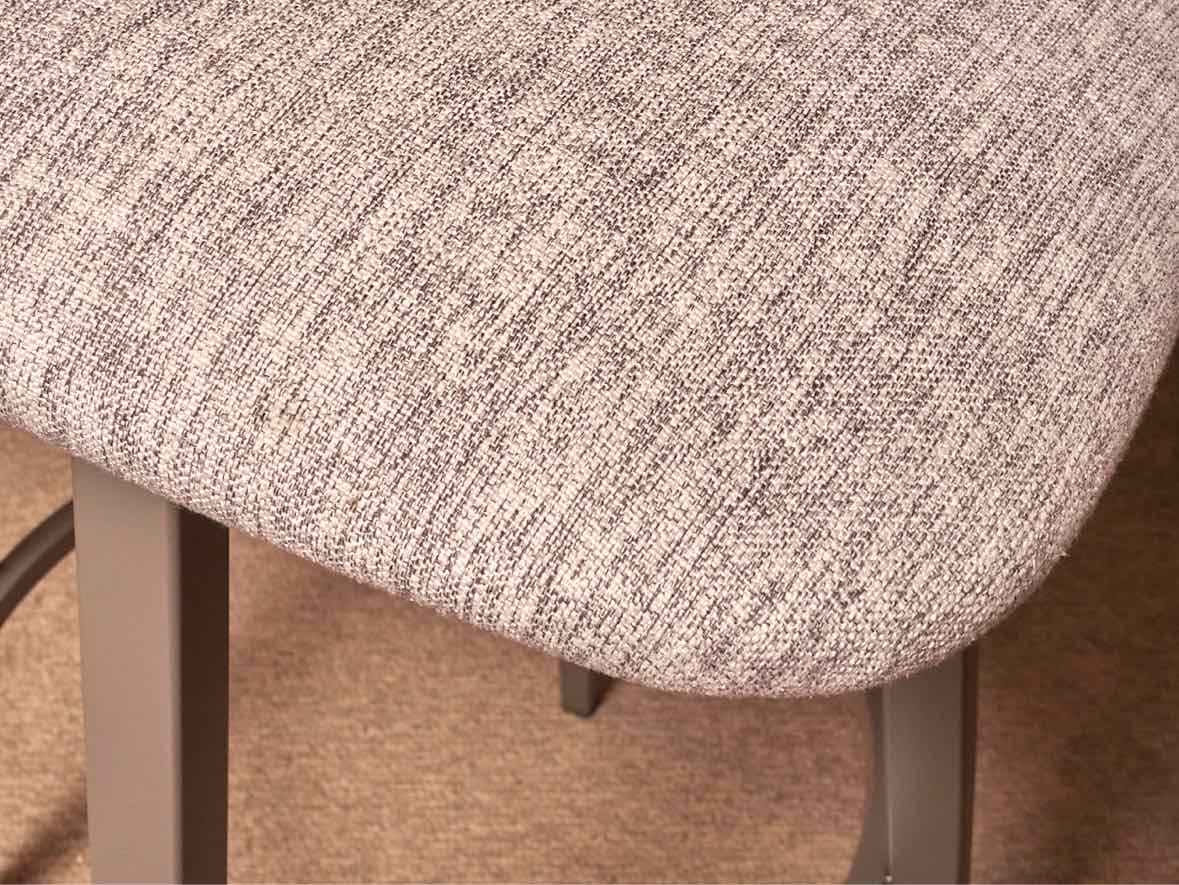 Pair Of Amisco Industries Silver Grey Upholstered Swivel Bar Stools