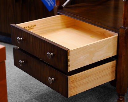 Pair Ethan Allen 'Eugene' Mahogany Nightstands