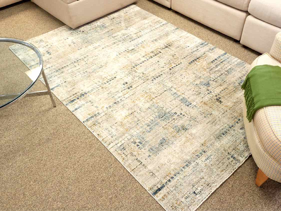 Gray Blue & Beige Area Rug