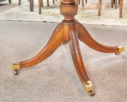 Stuart Swan Federal Style Double Pedestal Base Burl Wood Dining Table